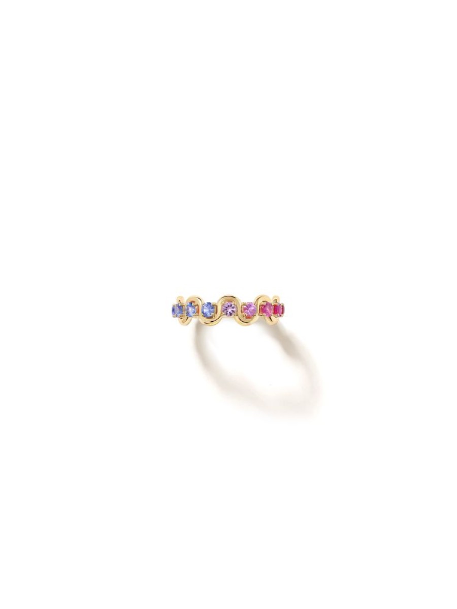 Jewellery State Property | Edessa Mist Sapphire Eternity Ring 18K Yellow Gold