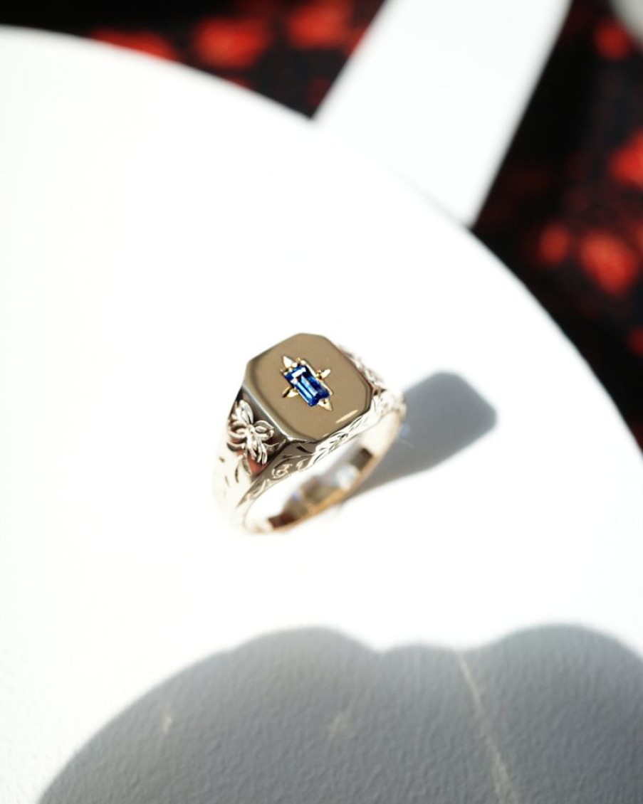 Jewellery State Property | Spade Warisan Minor Blue Sapphire Signet Ring