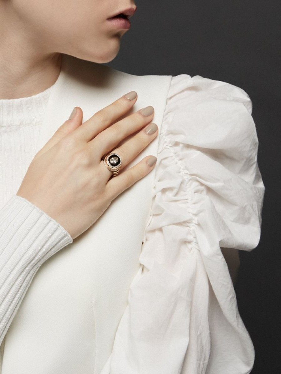 Jewellery State Property | Baret Jet Black Signet Ring