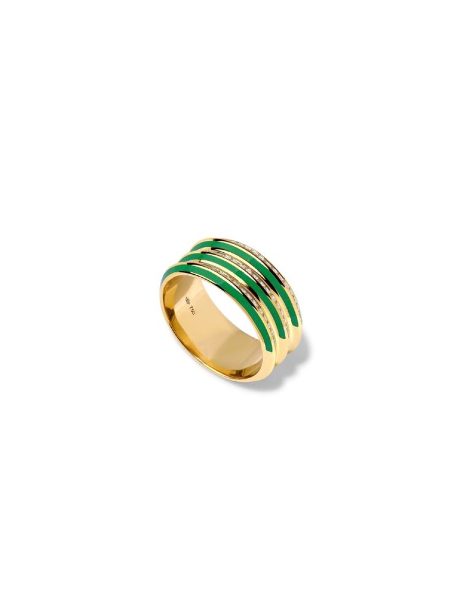 Jewellery State Property | Borsh Triplet Gots Green Ring 18K Yellow Gold