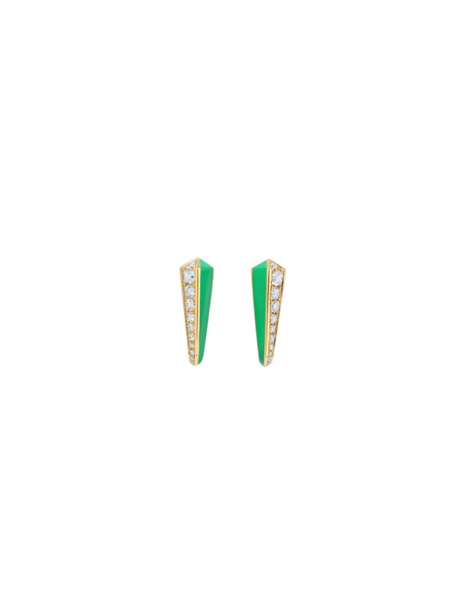 Jewellery State Property | Borsh Gots Green Earrings 18K Yellow Gold