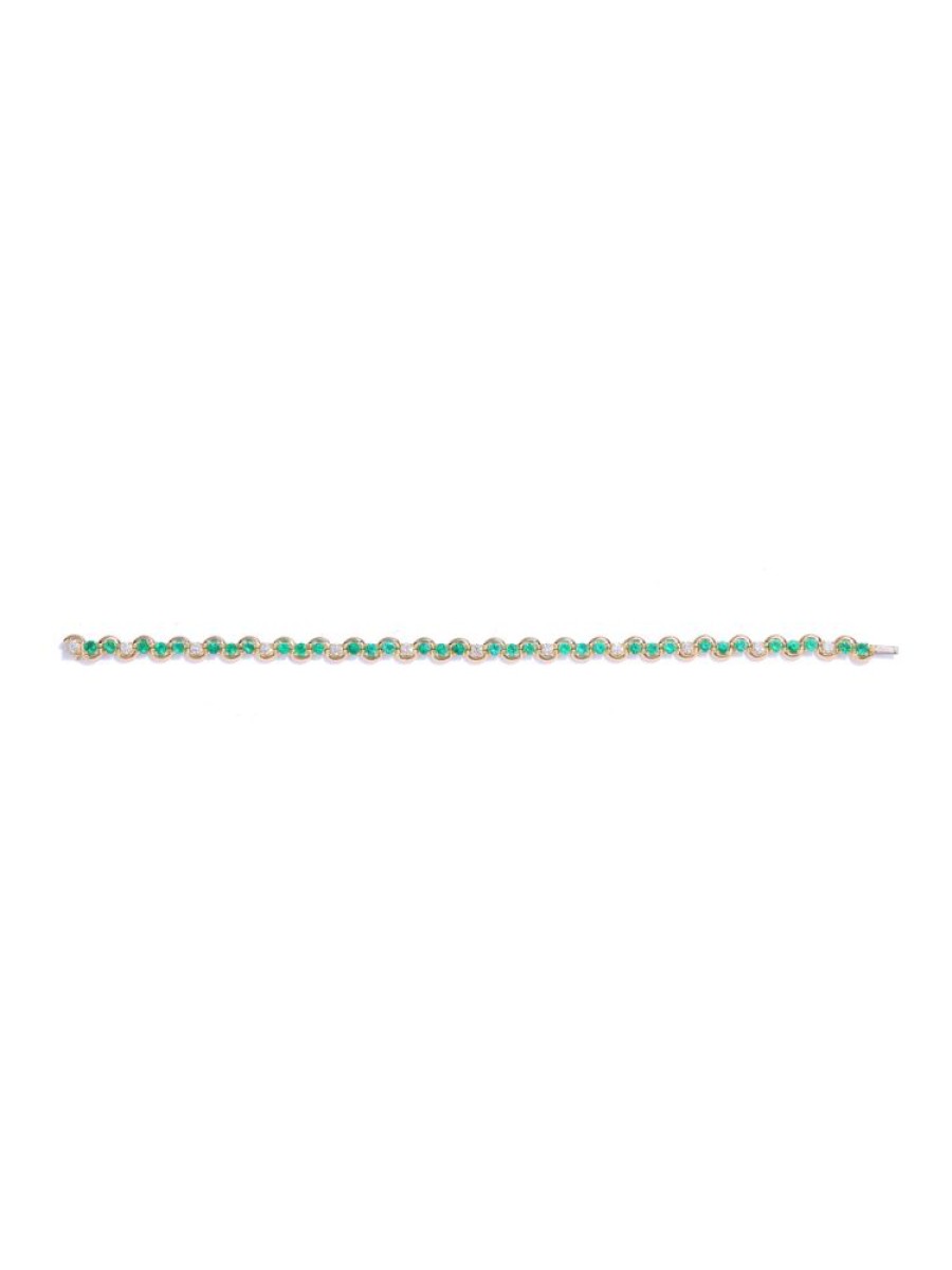 Jewellery State Property | Edessa Emerald Tennis Bracelet 18K Yellow Gold