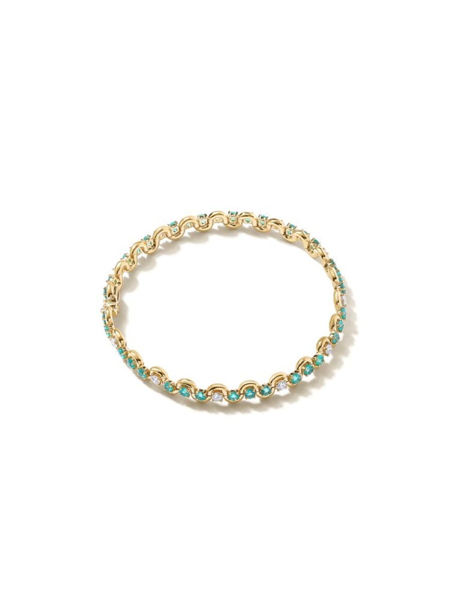 Jewellery State Property | Edessa Emerald Tennis Bracelet 18K Yellow Gold