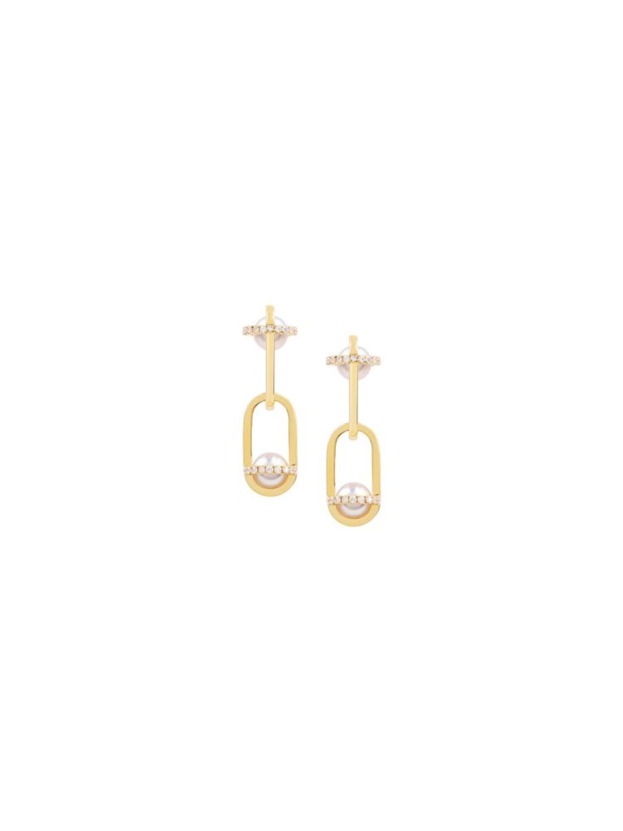 Jewellery State Property | Inversion Pave Pearl Earrings