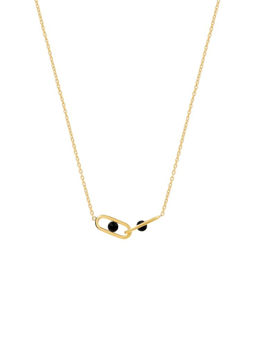 Jewellery State Property | Inversion Onyx Necklace 18K Yellow Gold With Black Onyx