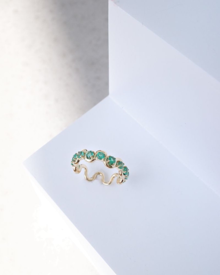 Jewellery State Property | Edessa Emerald Eternity Ring 18K Yellow Gold