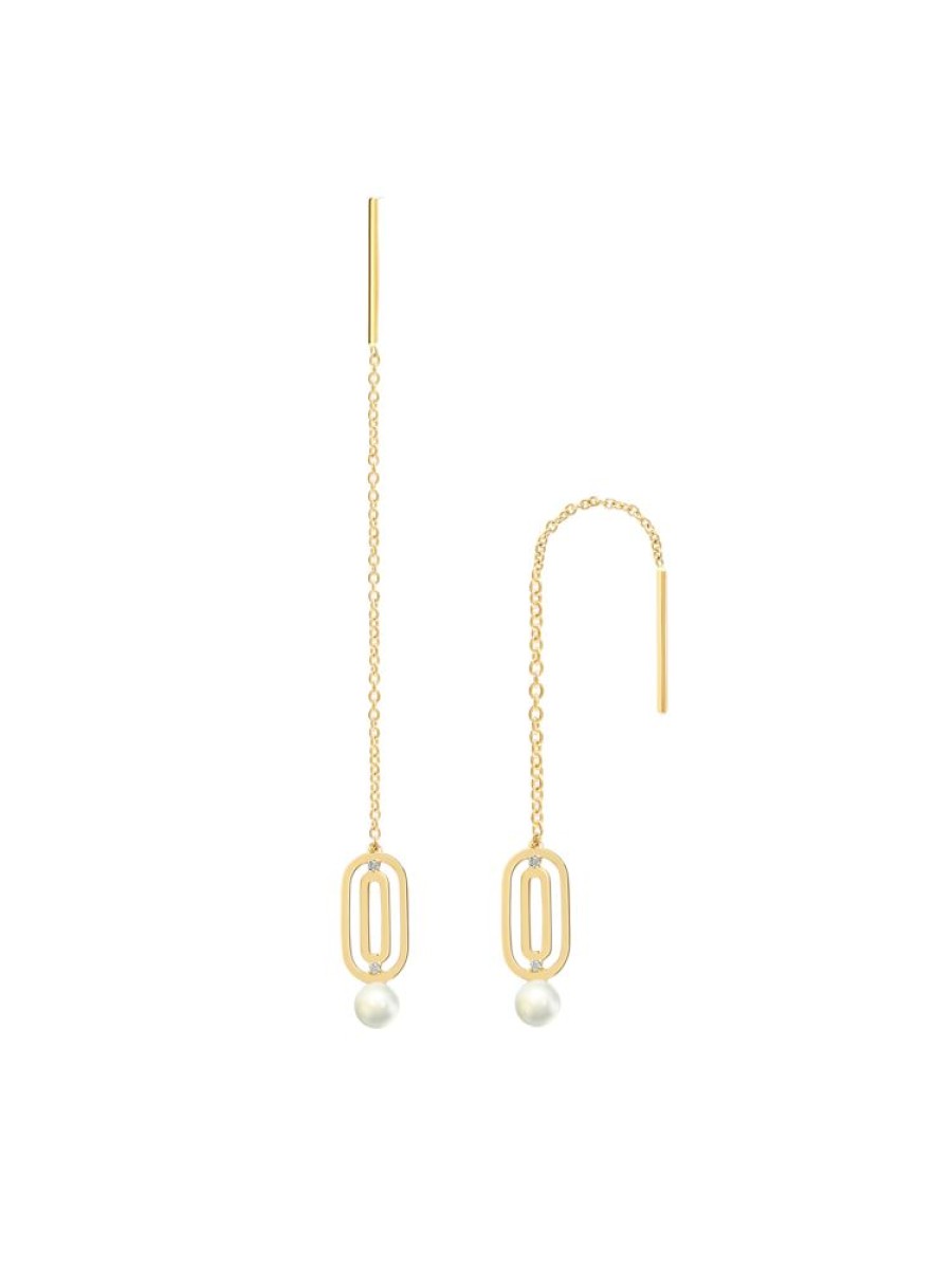 Jewellery State Property | Anagram Pearl Threader Earrings