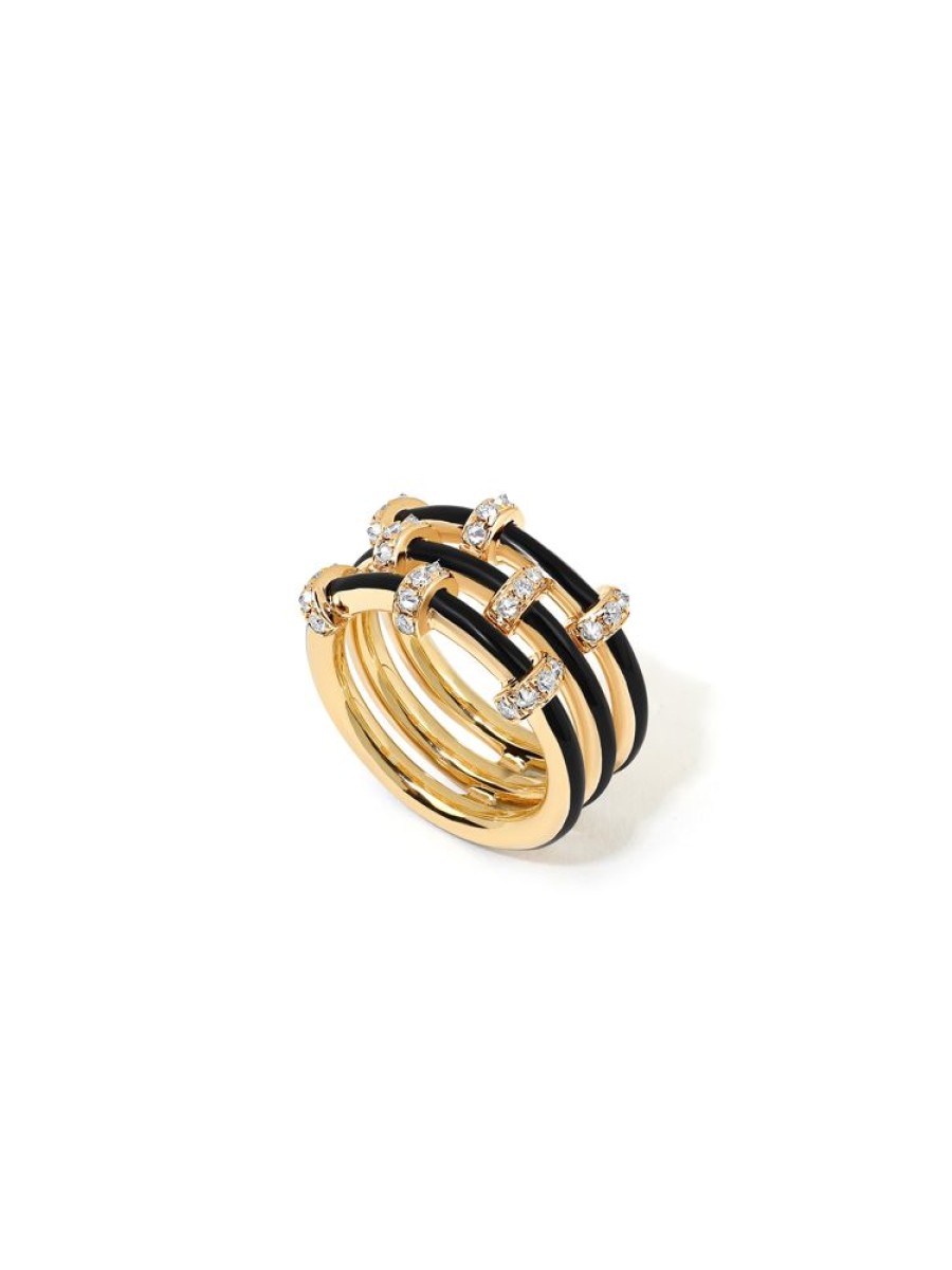 Jewellery State Property | Idris Triplet Jet Black Ring