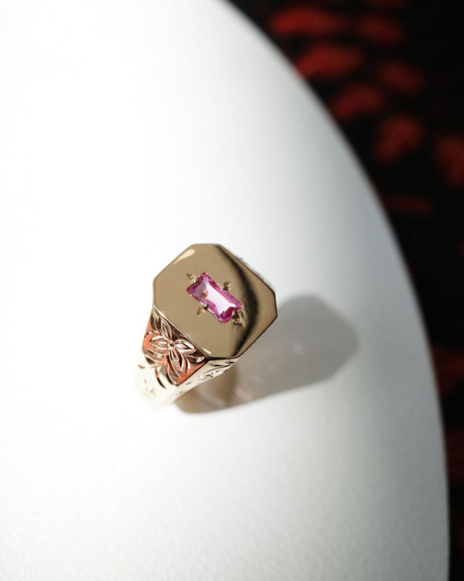 Jewellery State Property | Spade Warisan Pink Sapphire Signet Ring