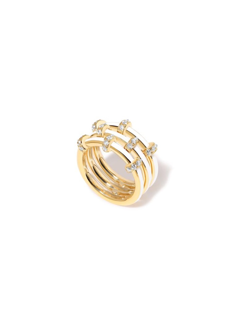 Jewellery State Property | Idris Triplet Bone White Ring