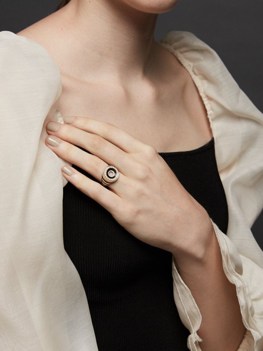 Jewellery State Property | Akita Jet Black Signet Ring