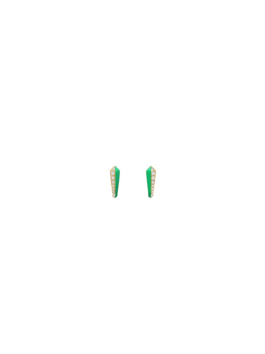 Jewellery State Property | Borsh Minor Gots Green Earrings 18K Yellow Gold