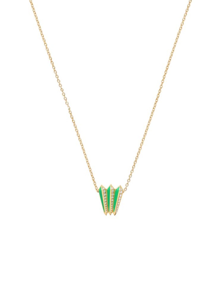 Jewellery State Property | Borsh Accordion Gots Green Pendant 18K Yellow Gold