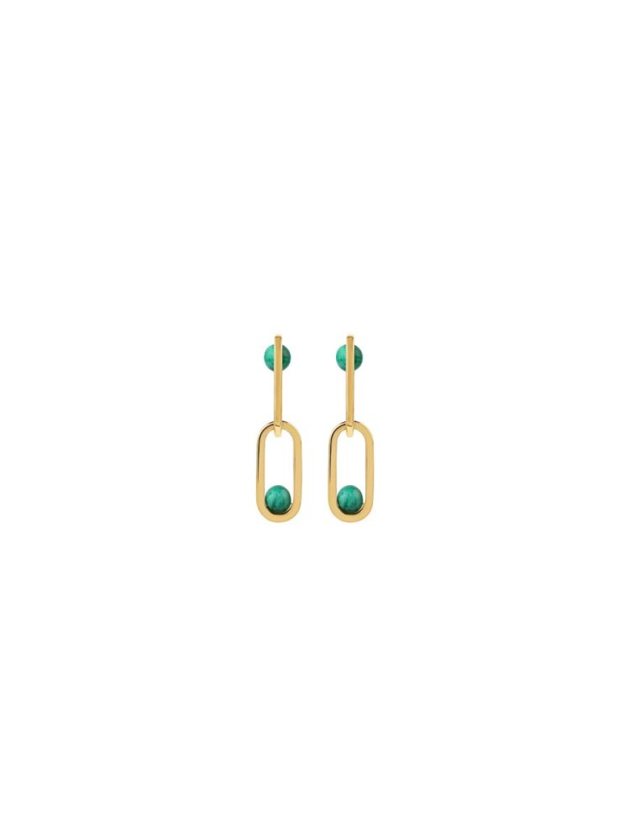 Jewellery State Property | Inversion Malachite Earrings 18K Yellow Gold With Malachite