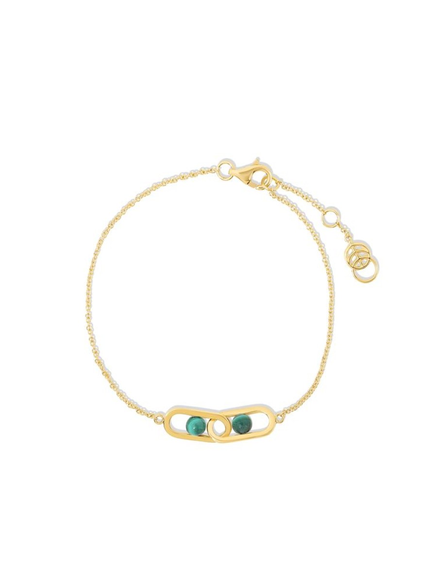 Jewellery State Property | Inversion Malachite Bracelet 18K Yellow Gold With Malachite