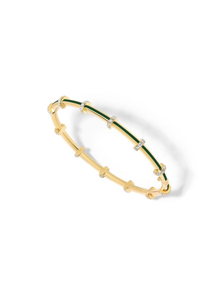 Jewellery State Property | Idris State Green Bangle 18K Yellow Gold