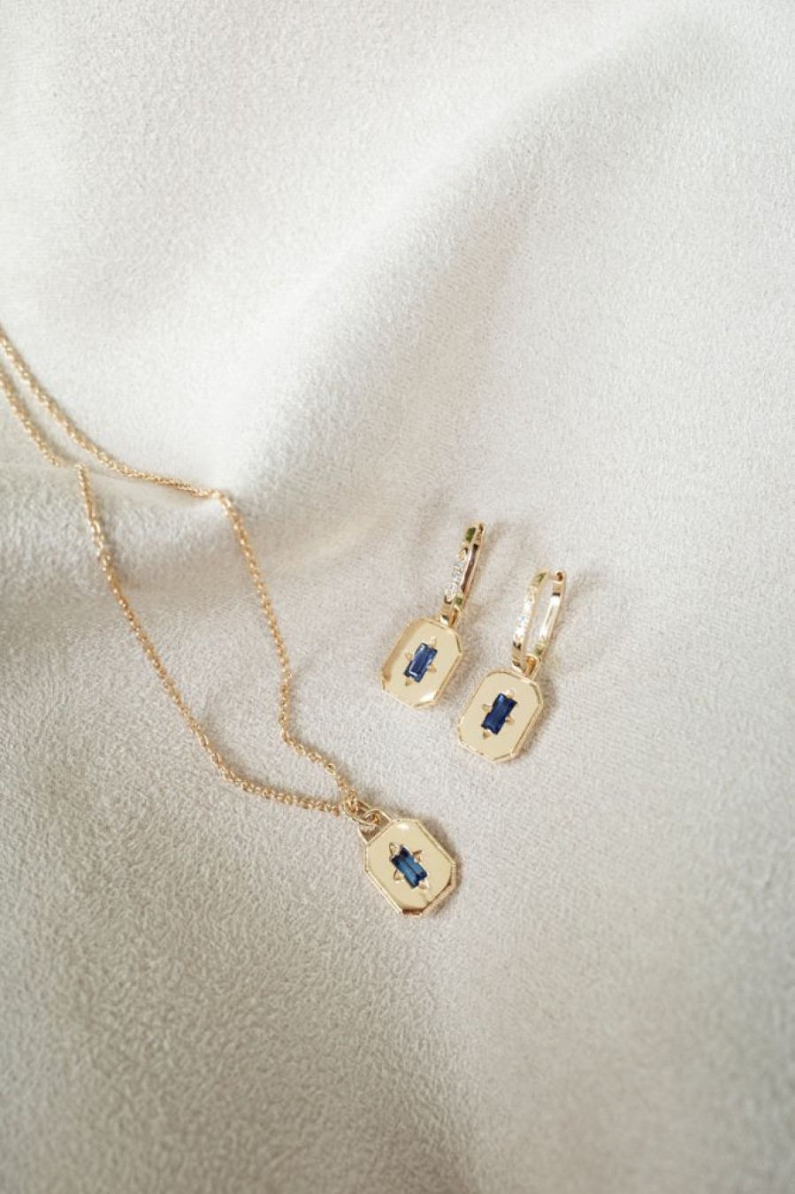 Jewellery State Property | Spade Warisan Minor Blue Sapphire Pendant Drop Earrings