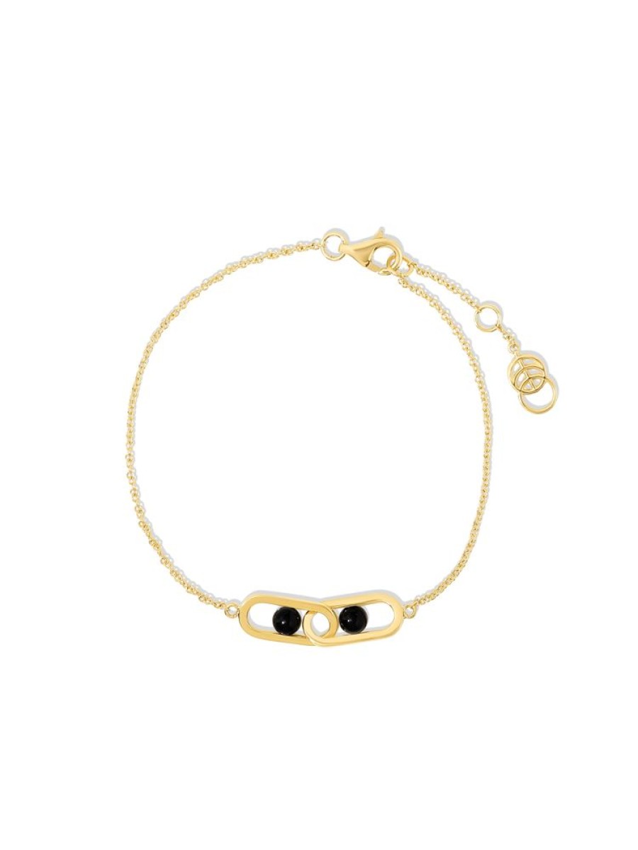 Jewellery State Property | Inversion Onyx Bracelet 18K Yellow Gold With Black Onyx