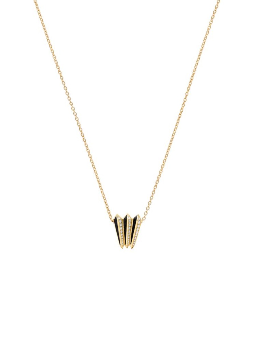 Jewellery State Property | Borsh Accordion Jet Black Pendant