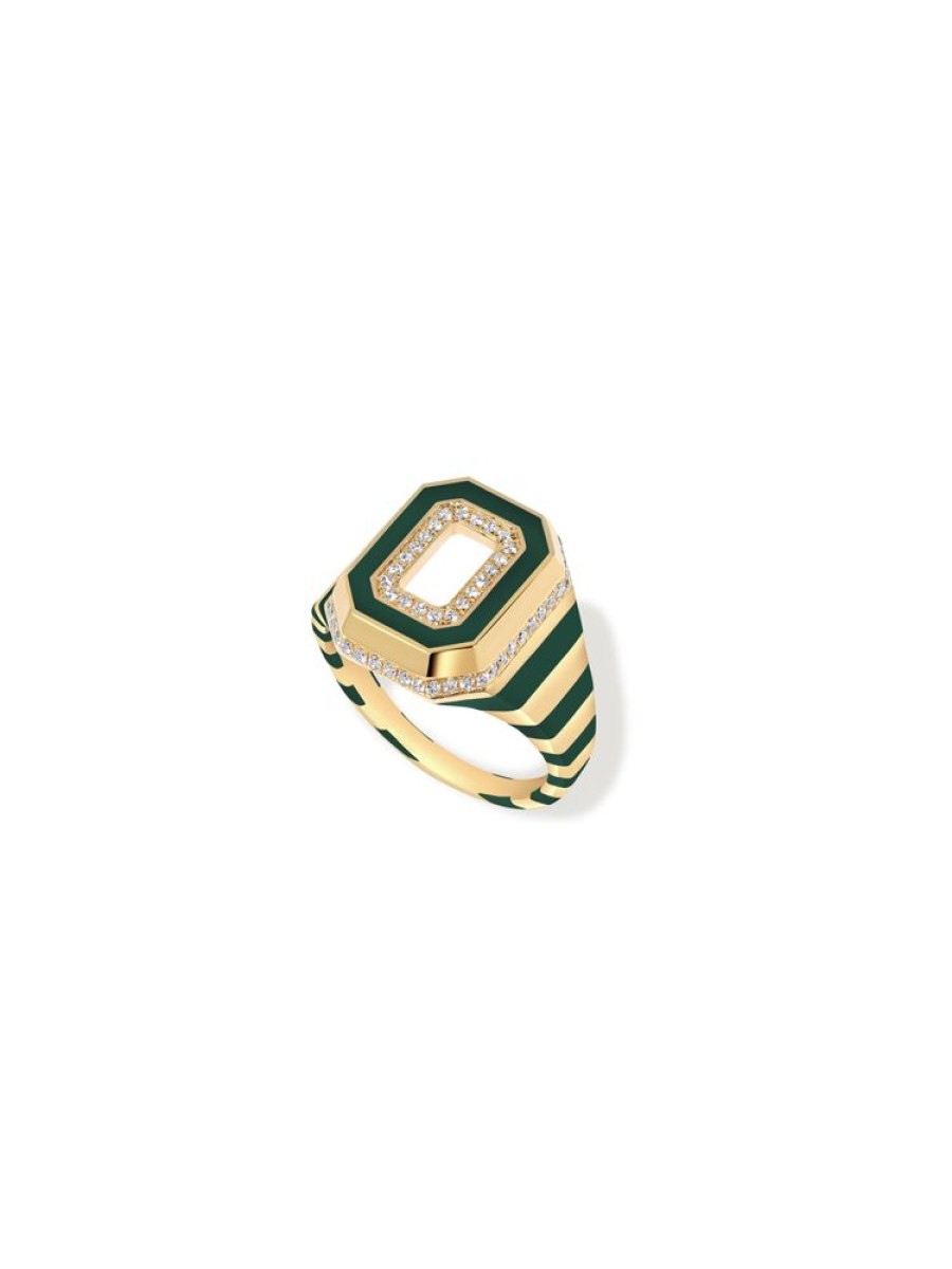 Jewellery State Property | Azar State Green Signet Ring 18K Yellow Gold