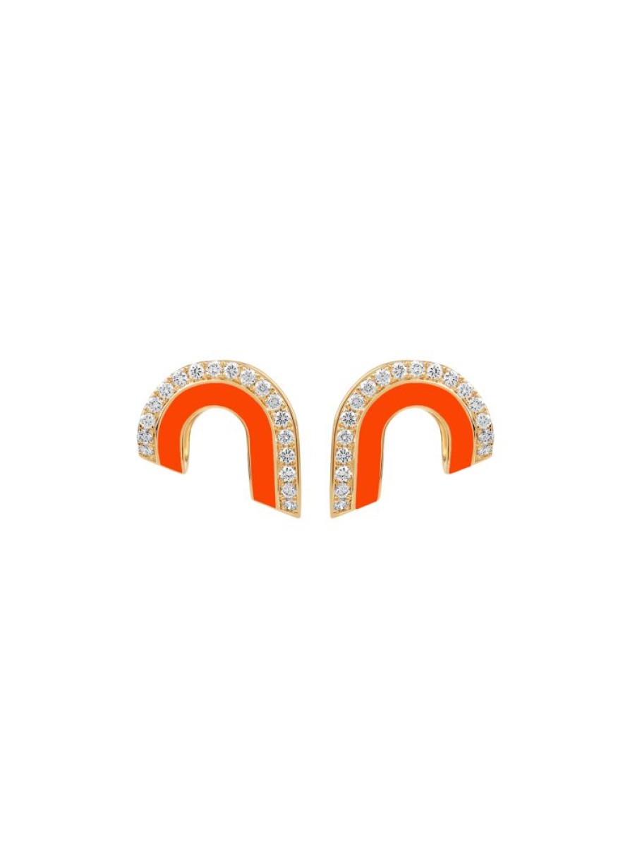 Jewellery State Property | Dias Mandarin Orange Earrings 18K Yellow Gold