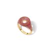 Jewellery State Property | Drew Pave Drape Pink Ombre Signet Ring 18K Yellow Gold