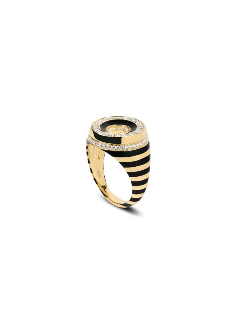 Jewellery State Property | Akita Jet Black Signet Ring