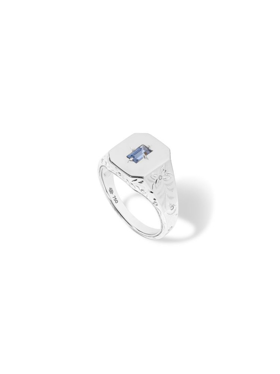 Jewellery State Property | Spade Warisan Blue Sapphire Signet Ring