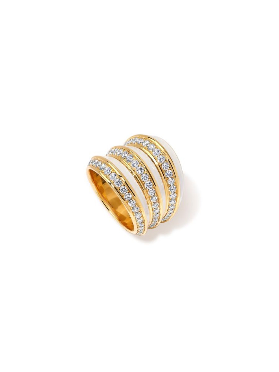 Jewellery State Property | Borsh Accordion Bone White Ring