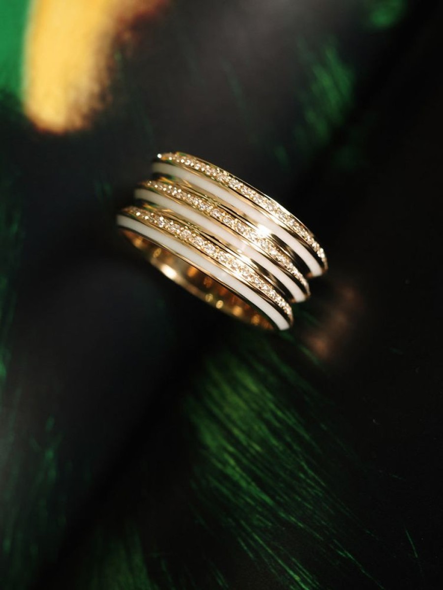 Jewellery State Property | Borsh Triplet Bone White Ring