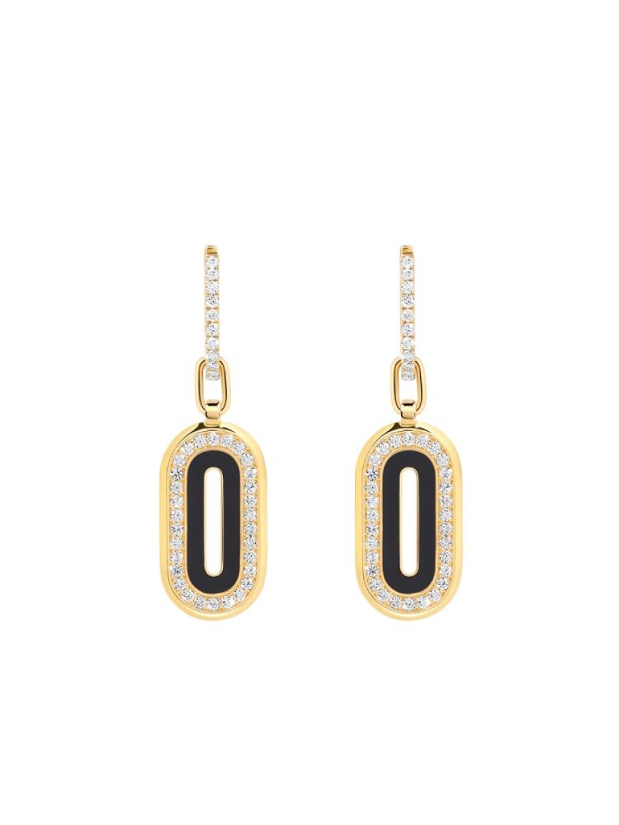 Jewellery State Property | Battuta Jet Black Pendant Drop Earrings