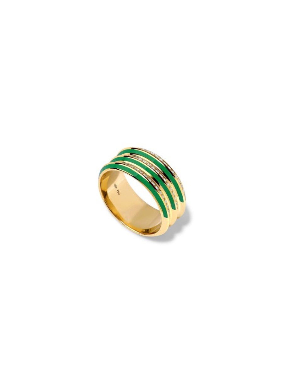 Jewellery State Property | Borsh Triplet Gots Green Ring 18K Yellow Gold