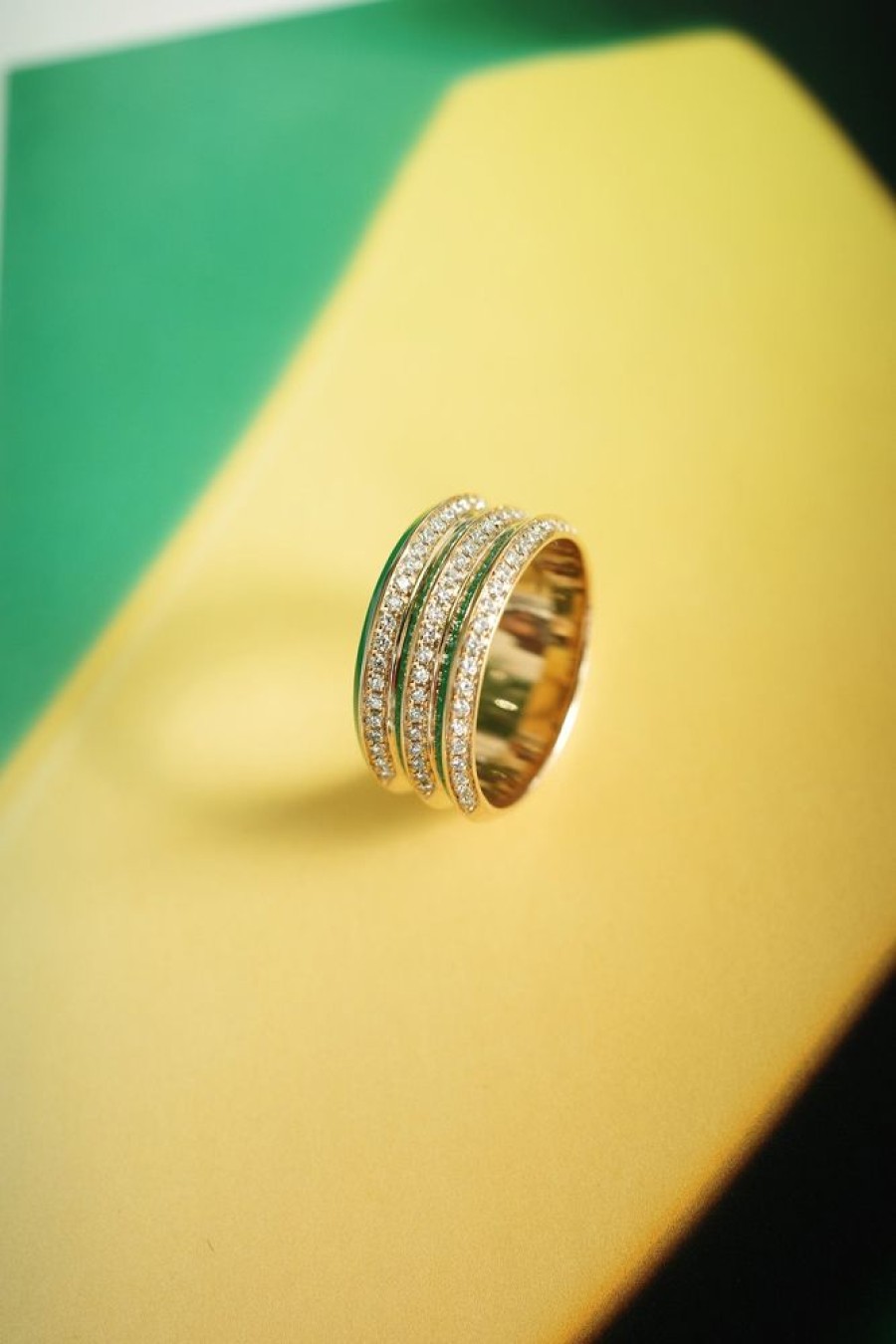 Jewellery State Property | Borsh Triplet Gots Green Ring 18K Yellow Gold