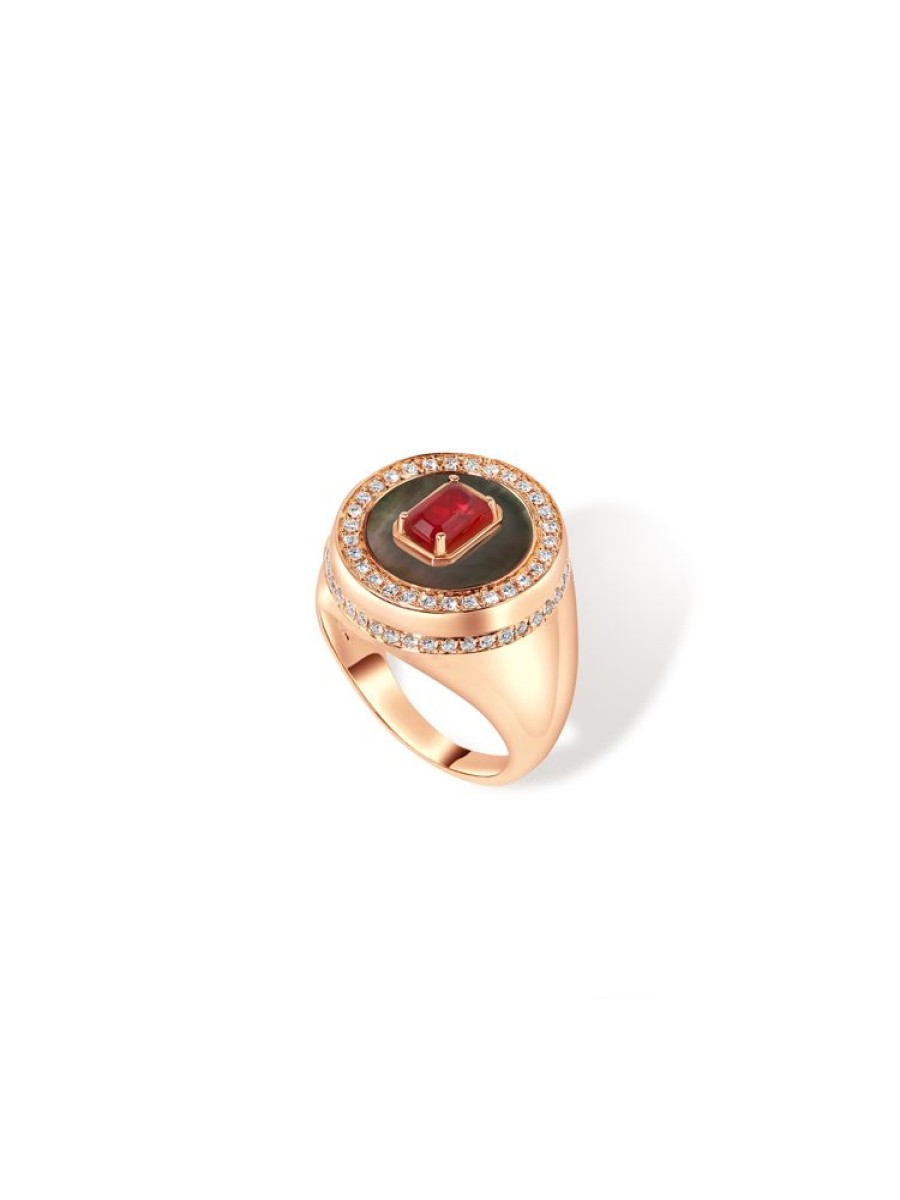 Jewellery State Property | Aebi Blood Moon Signet Ring 18K Rose Gold