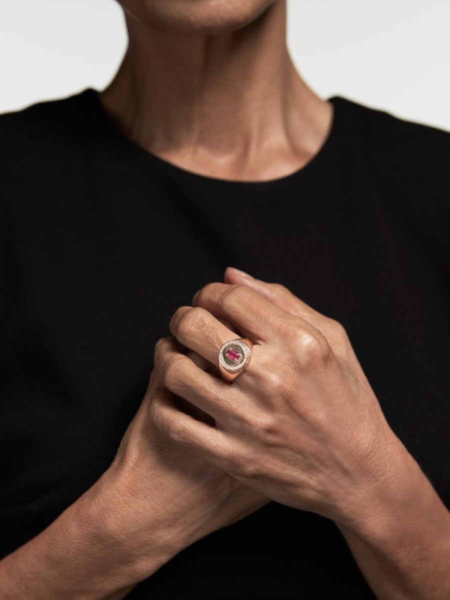 Jewellery State Property | Aebi Blood Moon Signet Ring 18K Rose Gold