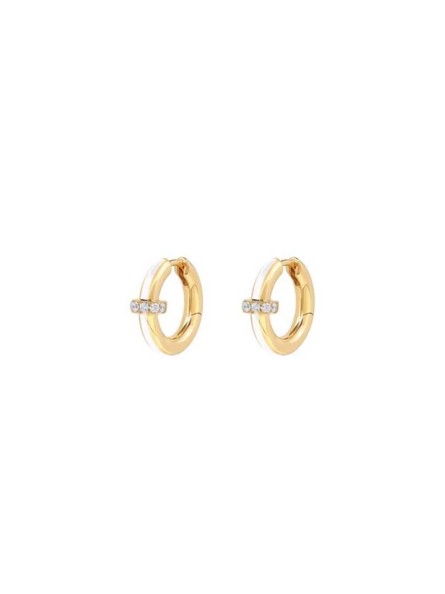 Jewellery State Property | Idris Minor Bone White Hoop Earrings